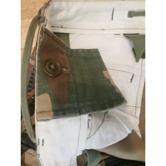 R13 Camo Pants Wide Leg Cargo Crop Green Sz 32 Drop Crotch Japanese Fabric Harem - Picture 12 of 16